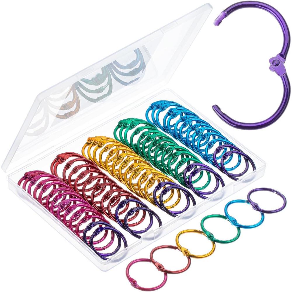 image:imageMr Pen Loose Leaf Binder Rings for Index Cards 3 Inch 24 Pack Metal Rings for Index CardsAssorted Colors