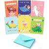 image:imageMr Pen Happy Birthday Cards for Kids 375 x 52 48 Pack with Envelopes 6 Colorful Animal Designs Kids Birthday CardAnimal Designs