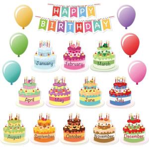 image:imageMr Pen Happy Birthday Bulletin Board Set 20 pcs Bulletin Board Decorations Classroom Birthday Happy Birthday Balloon Cake Cutouts for Classroom DecorationsMulti Color