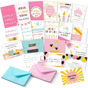 image:imageMr Pen Happy Birthday Cards for Kids 375 x 52 48 Pack with Envelopes 6 Colorful Animal Designs Kids Birthday CardPretty Girl Birthday