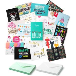 image:imageMr Pen Happy Birthday Cards for Kids 375 x 52 48 Pack with Envelopes 6 Colorful Animal Designs Kids Birthday CardSeafoam