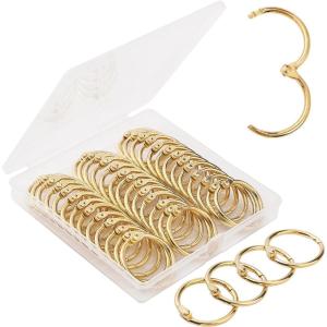image:imageMr Pen Loose Leaf Binder Rings for Index Cards 3 Inch 24 Pack Metal Rings for Index CardsGold