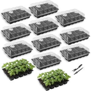 image:imageMr Pen Seed Starter Tray Kits 10 Set Total 150 Cells Durable Plant Germination Trays with Humidity Vented Domes and Bases Ideal for Seed Starting Indoor Gardening and Greenhouse