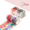 image:imageMr Pen Washi Tape Set 10 Rolls 15mm Wide 5 YardsRoll Summer Fiesta Design Glitter Silver amp Gold Foil Washi Tape for JournalingGeo Labyrinth