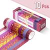 image:imageMr Pen Washi Tape Set 10 Rolls 15mm Wide 5 YardsRoll Summer Fiesta Design Glitter Silver amp Gold Foil Washi Tape for JournalingSummer Fiesta