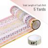 image:imageMr Pen Washi Tape Set 10 Rolls 15mm Wide 5 YardsRoll Summer Fiesta Design Glitter Silver amp Gold Foil Washi Tape for JournalingWoodland Whisper