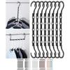 image:imageMr Pen Space Saving Hangers for Clothes 16 pcs Pastel Colors Plastic Multi Clothes Hangers Space Saving 5 Slots 360 Rotating HooksBlack