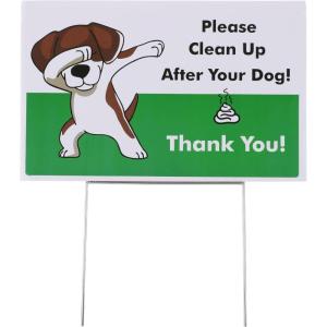 image:imageMr Pen Clean Up After Your Dog Signs 2 Pack with 1 Metal Stake No Dog Poop Lawn Signs UV Protected amp Waterproof Double Sided Pick Up After Your Dog Sign for YardGreen 1