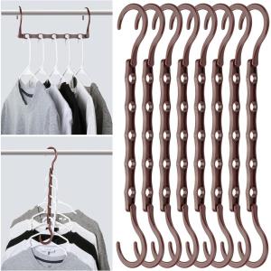 image:imageMr Pen Space Saving Hangers for Clothes 16 pcs Pastel Colors Plastic Multi Clothes Hangers Space Saving 5 Slots 360 Rotating HooksMahogany