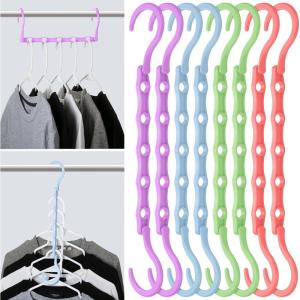 image:imageMr Pen Space Saving Hangers for Clothes 16 pcs Pastel Colors Plastic Multi Clothes Hangers Space Saving 5 Slots 360 Rotating HooksPlayful Pop