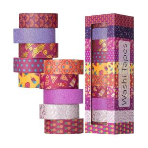 image:imageMr Pen Washi Tape Set 10 Rolls 15mm Wide 5 YardsRoll Summer Fiesta Design Glitter Silver amp Gold Foil Washi Tape for JournalingSummer Fiesta