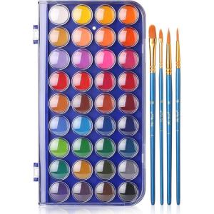 image:imageMr Pen Watercolor Paint Set 36 Colors Watercolor Paints with 4 Brushes and Palette Watercolor Paint Portable Watercolor Set Watercolor Paints for Kids and Adults Watercolors for Artists