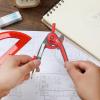 image:imageMr Pen Compass and Protractor Set 12 Sets Colorful Bulk Math Compass for Geometry and DrawingCandy Apple Red