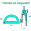 image:imageMr Pen Compass and Protractor Set 12 Sets Colorful Bulk Math Compass for Geometry and DrawingGreen