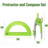 image:imageMr Pen Compass and Protractor Set 12 Sets Colorful Bulk Math Compass for Geometry and DrawingLight Green