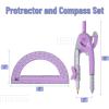 image:imageMr Pen Compass and Protractor Set 12 Sets Colorful Bulk Math Compass for Geometry and DrawingPurple