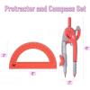 image:imageMr Pen Compass and Protractor Set 12 Sets Colorful Bulk Math Compass for Geometry and DrawingRed