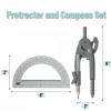image:imageMr Pen Compass and Protractor Set 12 Sets Colorful Bulk Math Compass for Geometry and DrawingShuttle Grey