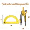 image:imageMr Pen Compass and Protractor Set 12 Sets Colorful Bulk Math Compass for Geometry and DrawingYellow