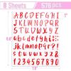 image:imageMr Pen Letter Stickers 1 Inch 8 Sheets 576 pcs Colorful Self Adhesive Letters and Numbers Vinyl Alphabet Stickers