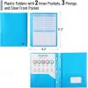 image:imageMr Pen Plastic Folders with Pockets and Prongs 15 Pack Letter Size Flexible Plastic Folders with ProngsBlue  Organizational Sheets