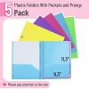 image:imageMr Pen Plastic Folders with Pockets and Prongs 15 Pack Letter Size Flexible Plastic Folders with ProngsBright Colors