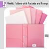 image:imageMr Pen Plastic Folders with Pockets and Prongs 15 Pack Letter Size Flexible Plastic Folders with ProngsDusty Rose