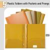 image:imageMr Pen Plastic Folders with Pockets and Prongs 15 Pack Letter Size Flexible Plastic Folders with ProngsGold Spectrum