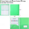 image:imageMr Pen Plastic Folders with Pockets and Prongs 15 Pack Letter Size Flexible Plastic Folders with ProngsGreen  Organizational Sheets