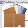 image:imageMr Pen Plastic Folders with Pockets and Prongs 15 Pack Letter Size Flexible Plastic Folders with ProngsModern Tones