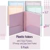 image:imageMr Pen Plastic Folders with Pockets and Prongs 15 Pack Letter Size Flexible Plastic Folders with ProngsPastel Colors  Organizational Sheets