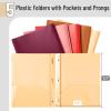 image:imageMr Pen Plastic Folders with Pockets and Prongs 15 Pack Letter Size Flexible Plastic Folders with ProngsSunset Shades