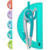 image:imageMr Pen Compass and Protractor Set 12 Sets Colorful Bulk Math Compass for Geometry and DrawingGreen