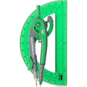 image:imageMr Pen Compass and Protractor Set 12 Sets Colorful Bulk Math Compass for Geometry and DrawingLush Garden Green