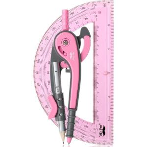 image:imageMr Pen Compass and Protractor Set 12 Sets Colorful Bulk Math Compass for Geometry and DrawingRogue Pink