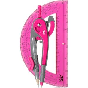 image:imageMr Pen Compass and Protractor Set 12 Sets Colorful Bulk Math Compass for Geometry and DrawingVivid Cerise