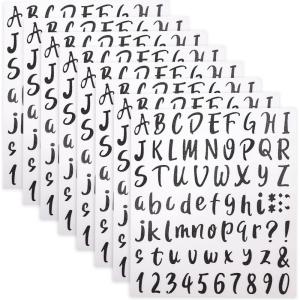 image:imageMr Pen Glitter Letter Stickers 1 Inch 8 Sheets 576 pcs Black Self Adhesive Glitter Letters and Numbers Vinyl Alphabet Stickers