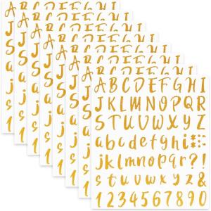image:imageMr Pen Glitter Letter Stickers 1 Inch 8 Sheets 576 pcs Gold Self Adhesive Glitter Letters and Numbers Vinyl Alphabet Stickers