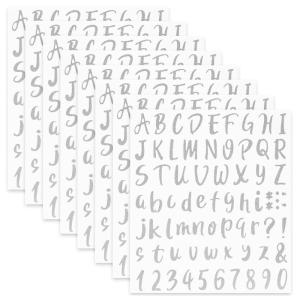 image:imageMr Pen Glitter Letter Stickers 1 Inch 8 Sheets 576 pcs Silver Self Adhesive Glitter Letters and Numbers Vinyl Alphabet Stickers