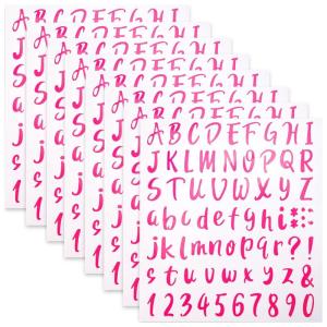 image:imageMr Pen Letter Stickers 1 Inch 8 Sheets 576 pcs Pink Self Adhesive Letters and Numbers Vinyl Alphabet Stickers