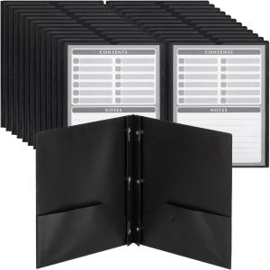 image:imageMr Pen Plastic Folders with Pockets and Prongs 15 Pack Letter Size Flexible Plastic Folders with ProngsBlack  Organizational Sheets