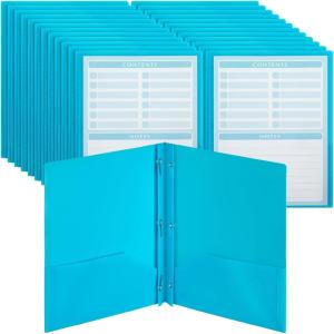 image:imageMr Pen Plastic Folders with Pockets and Prongs 15 Pack Letter Size Flexible Plastic Folders with ProngsBlue  Organizational Sheets