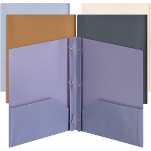 image:imageMr Pen Plastic Folders with Pockets and Prongs 15 Pack Letter Size Flexible Plastic Folders with ProngsModern Tones