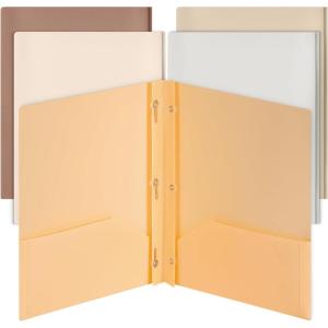 image:imageMr Pen Plastic Folders with Pockets and Prongs 15 Pack Letter Size Flexible Plastic Folders with ProngsNatural Colors