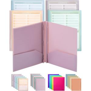 image:imageMr Pen Plastic Folders with Pockets and Prongs 15 Pack Letter Size Flexible Plastic Folders with ProngsPastel Colors  Organizational Sheets