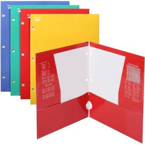 image:imageMr Pen Pocket Folders Bulk 4 Pocket 24 Pack Pastel Colors Folders with Pockets 3 Hole PunchedVibrant