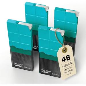 image:imageMr Pen 20 mm Lead Refills 48 Pack 12 per Tube Cherry Red 90 mm Length Bold 2 mm Mechanical Pencil Lead for Construction Woodworking amp Drafting Break amp Smudge Resistant4B Graphite