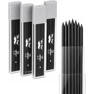 image:imageMr Pen 20 mm Lead Refills 48 Pack 12 per Tube Cherry Red 90 mm Length Bold 2 mm Mechanical Pencil Lead for Construction Woodworking amp Drafting Break amp Smudge ResistantBlack