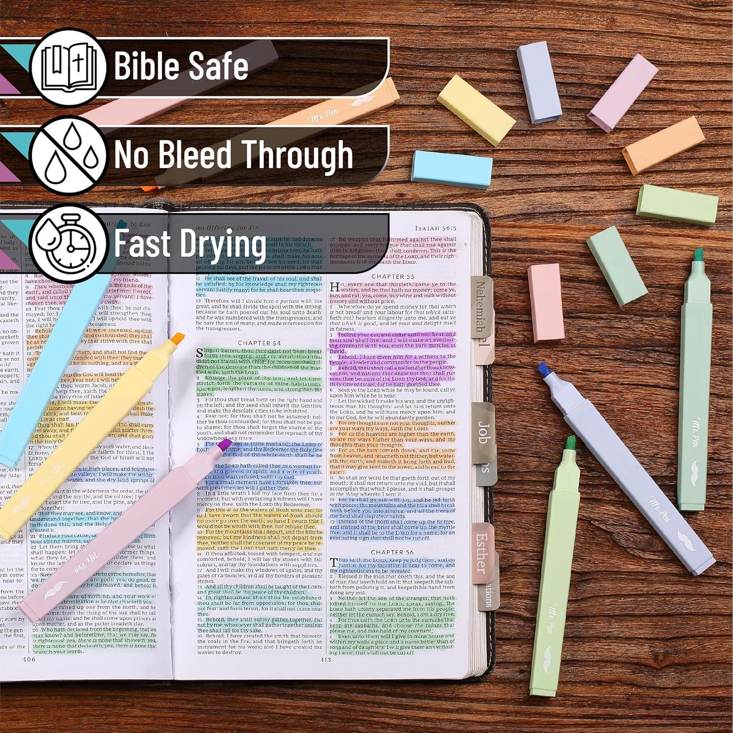 image:imageMr Pen Aesthetic Bible Highlighters No Bleed Through 10 Pack Assorted Colors Cute Highlighter for Journaling Supplies and School Accessories Bible Highlighters and Pens No BleedDreamy Colors