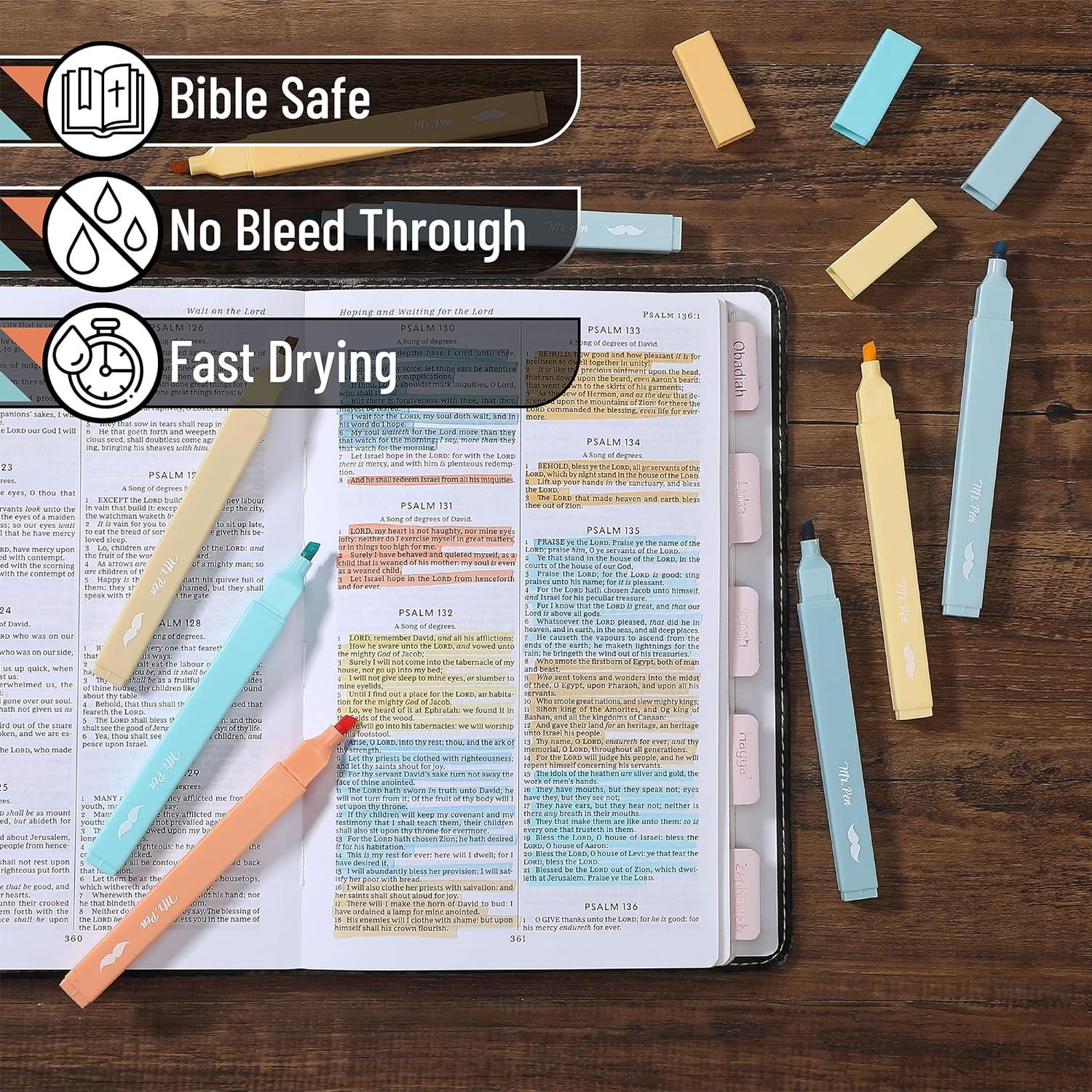 image:imageMr Pen Aesthetic Bible Highlighters No Bleed Through 10 Pack Assorted Colors Cute Highlighter for Journaling Supplies and School Accessories Bible Highlighters and Pens No BleedPastel Colors 2